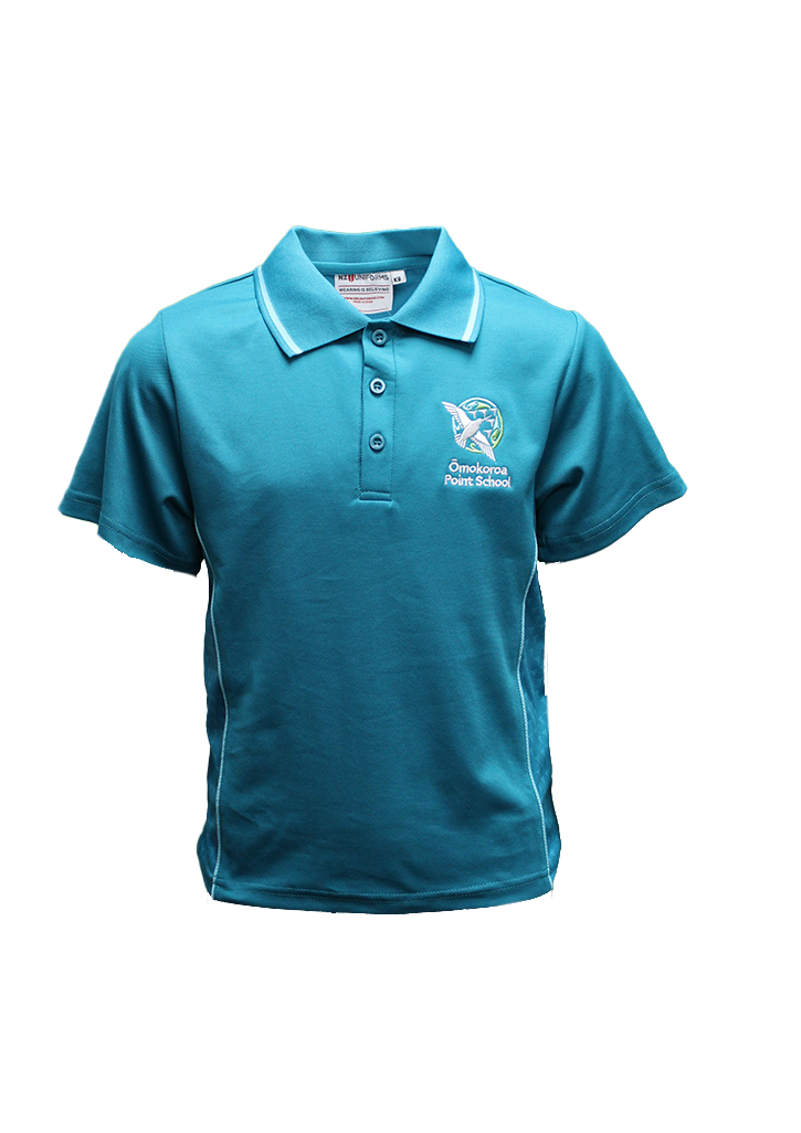Omokoroa Point School SS Polo Teal/Cyan