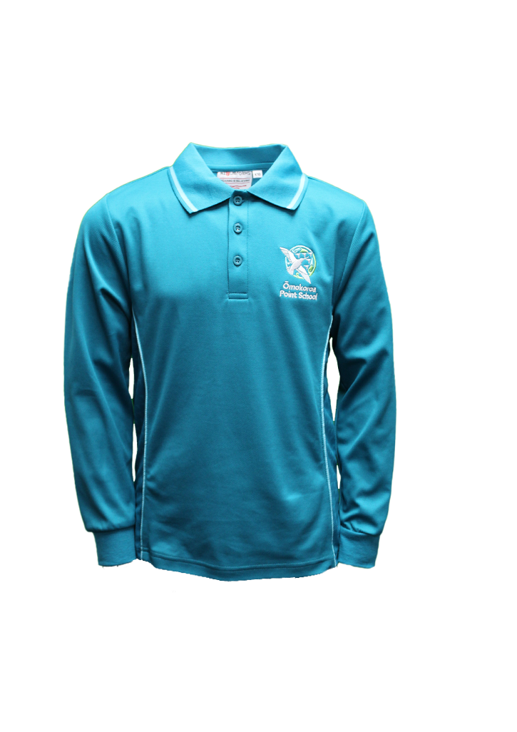 Omokoroa Point School LS Polo Teal/Cyan